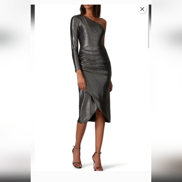 Aidan by Aidan Mattox Dresses & Skirts - Aidan Shimmering One-Shoulder Metallic Dress by Aidan Mattox
